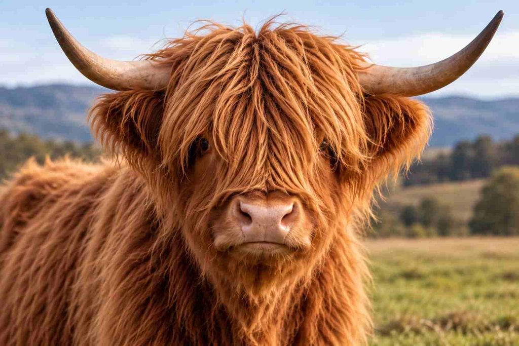 Long, Shaggy Coat of mini higland cattle
